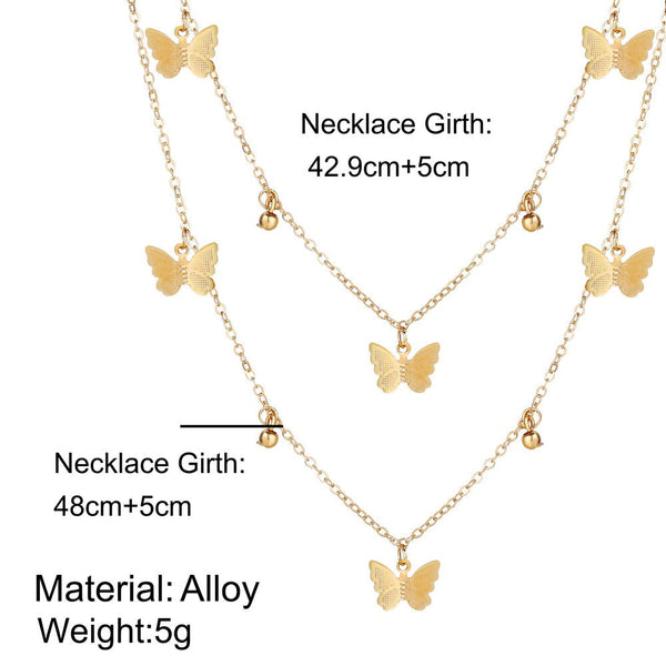 New Butterfly Pendant Necklaces For Women Fashion Charm Gold
