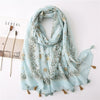 New Fashion Million Polka Floral Fringe Viscose Shawl Scarf Lady High