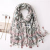 New Fashion Million Polka Floral Fringe Viscose Shawl Scarf Lady High