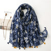 New Fashion Million Polka Floral Fringe Viscose Shawl Scarf Lady High