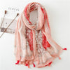 New Fashion Million Polka Floral Fringe Viscose Shawl Scarf Lady High