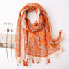 New Fashion Million Polka Floral Fringe Viscose Shawl Scarf Lady High