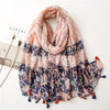 New Fashion Million Polka Floral Fringe Viscose Shawl Scarf Lady High