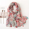 New Fashion Million Polka Floral Fringe Viscose Shawl Scarf Lady High