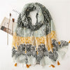 New Fashion Million Polka Floral Fringe Viscose Shawl Scarf Lady High