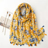 New Fashion Million Polka Floral Fringe Viscose Shawl Scarf Lady High