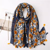 New Fashion Million Polka Floral Fringe Viscose Shawl Scarf Lady High