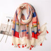 New Fashion Million Polka Floral Fringe Viscose Shawl Scarf Lady High