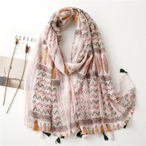 New Fashion Million Polka Floral Fringe Viscose Shawl Scarf Lady High