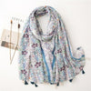 New Fashion Million Polka Floral Fringe Viscose Shawl Scarf Lady High