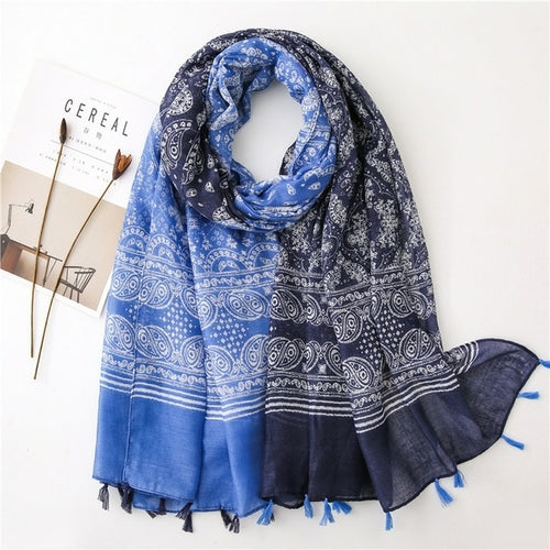 New Fashion Million Polka Floral Fringe Viscose Shawl Scarf Lady High