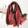 New Fashion Million Polka Floral Fringe Viscose Shawl Scarf Lady High