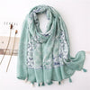 New Fashion Million Polka Floral Fringe Viscose Shawl Scarf Lady High