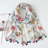 New Fashion Million Polka Floral Fringe Viscose Shawl Scarf Lady High