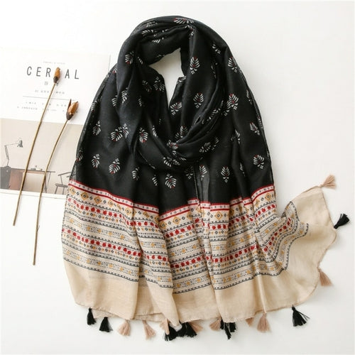 New Fashion Million Polka Floral Fringe Viscose Shawl Scarf Lady High