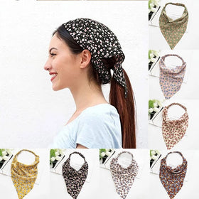 New Floral Print Triangle Bandanas Women Scrunchies Headband Bohemian