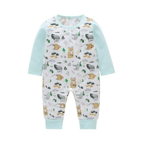 New Newborn Baby clothes Boys Girls Rompers cute Animal Printed Long