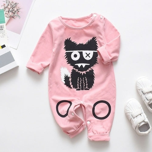 New Newborn Baby clothes Boys Girls Rompers cute Animal Printed Long