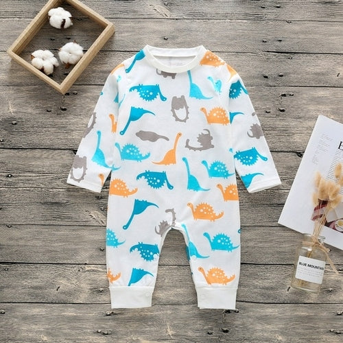 New Newborn Baby clothes Boys Girls Rompers cute Animal Printed Long