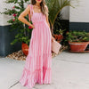 New Sexy Off Shoulder Sleeveless Long Dress Fashion Summer Plaid