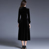 New Women Black Velvet Dress Winter Dresses Women 2021 Vestido Longo