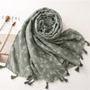 New design women scarf Dark green fashion cotton print shawls for