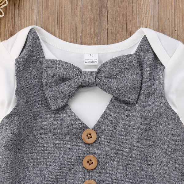 Newborn Baby Boys Gentleman Outfits With Bow Toddler Party Wedding