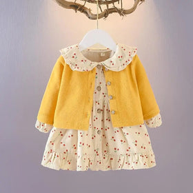 Newborn Infant Baby Dresses Girls Kids Spring Floral Cherry Dots Dress