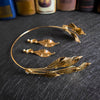 NiuShuya Simple Gold Leaf Women Prom Headpiece Hairband Bridal Tiara