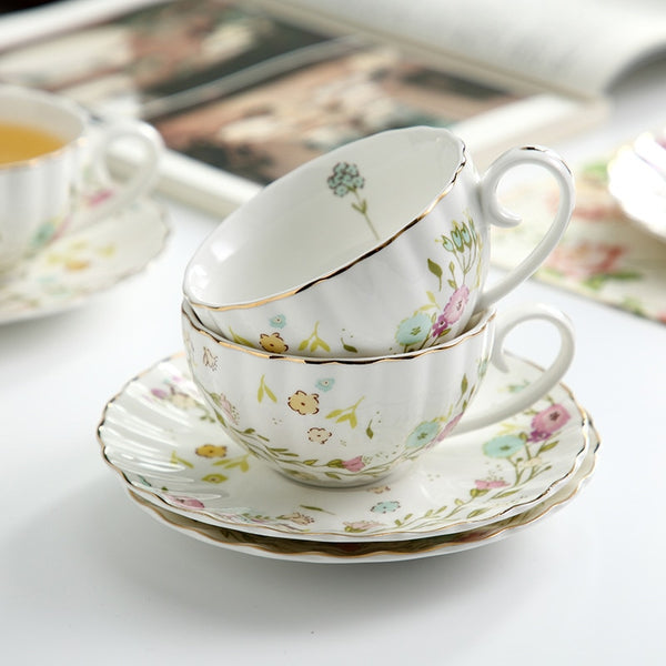 Nordic Creative Porcelain Cup and Saucer Ceramics Simple Sets Modern