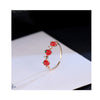 ONEVAN Rhinestones Sweet Fruit Red Strawberry Open Adjustable Finger