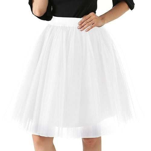 Party Train Puffy 5Layer 60CM Fashion Women Tulle Skirt Tutu Wedding