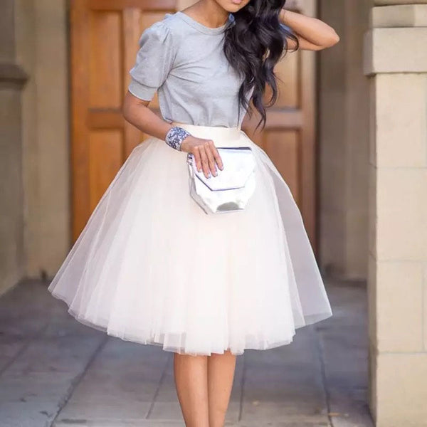 Party Train Puffy 5Layer 60CM Fashion Women Tulle Skirt Tutu Wedding