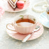 Pink Ceramic Coffee Cup European Royal Bone China Tea Mug Set