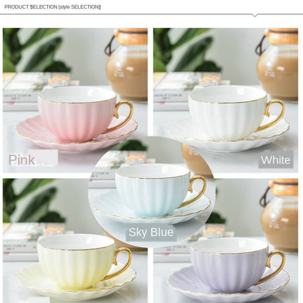 Pink Cute Creative Porcelain Cup and Saucer Ceramics Simple Tea Sets