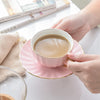 Pink Cute Creative Porcelain Cup and Saucer Ceramics Simple Tea Sets