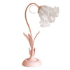 Pink Flower Table Lamp Bedside Modern Glass Stand Light Fixtures