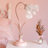 Pink Flower Table Lamp Bedside Modern Glass Stand Light Fixtures