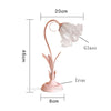 Pink Flower Table Lamp Bedside Modern Glass Stand Light Fixtures