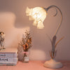 Pink Flower Table Lamp Bedside Modern Glass Stand Light Fixtures