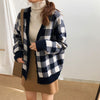 Plaid Printed Cardigan Women Knitted Sweater