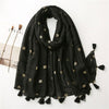 Plain Lurex Glitter Tiger Pattern Tassel Viscose Shawl Scarf Women