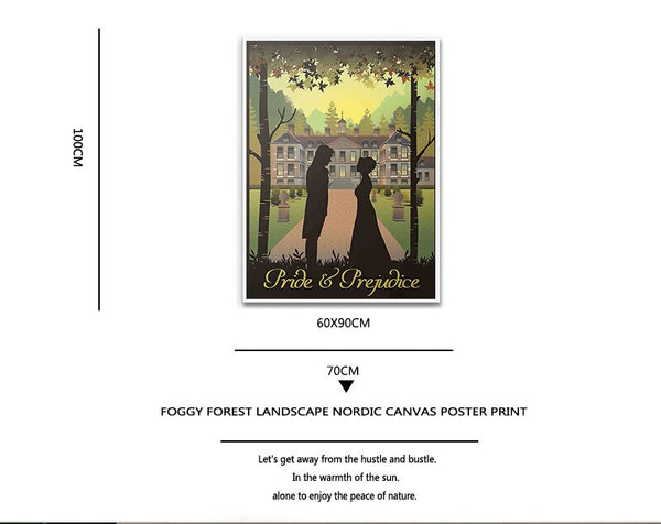 Pride and Prejudice Book & Movie Poster Prints Jane Austen Gifts