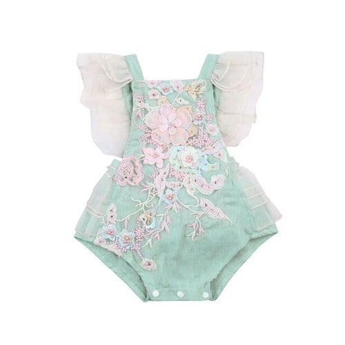 Princess Party Baby Girls Flower Rompers