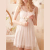 QWEEK Lace Mesh Kawaii Sleepwear Princess Nightdress Women Sexy