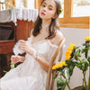 White Lace Women Sleepwear Nightgown