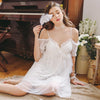 White Lace Women Sleepwear Nightgown