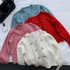 REALEFT Autumn Winter Embroidery Women's Knitted Cardigans 2021 New