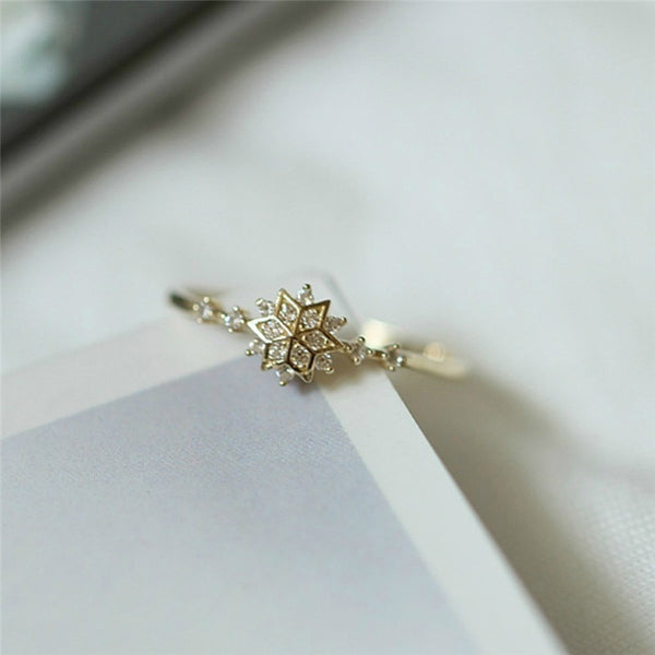 ROMAD Cute Women's Snowflake Rings Female Chic Dainty Rings Party