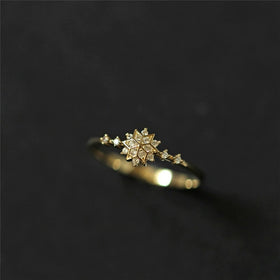 ROMAD Cute Women's Snowflake Rings Female Chic Dainty Rings Party